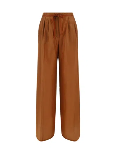 Forte Forte Habotai Pants In Brown