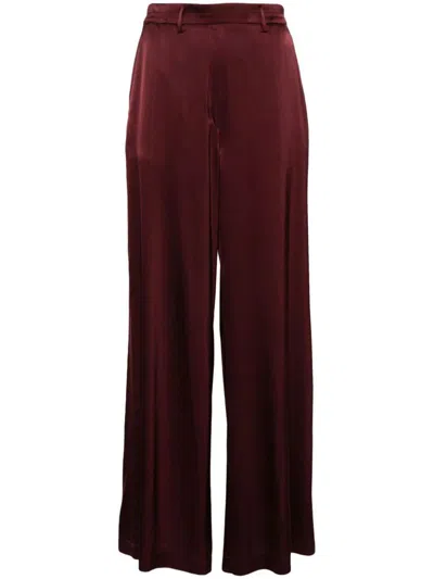 Forte Forte Habotai Silk Drawstring Pants In Burgundy