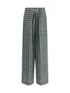 Forte Forte Printed Ecoviscose Satin Relaxed Palazzo Pants In Green