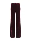 Forte Forte Flared Trousers In Smooth Velvet In Red