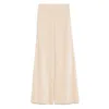 Forte Forte High-waisted Wide Leg Velvet Trousers In Neutral