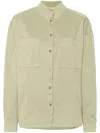 Forte Forte Forte_forte Peached Cotton Twill Collar Shirt In Green