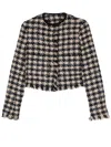 Forte Forte Pied De Coque Tweed Boxy Jacket In Blue