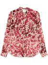 Forte Forte Floral-print Shirt In Bianco E Rosso