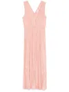 Forte Forte Pleated Long Dress In Powder