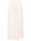 Forte Forte Velvet Godet Midi Skirt In Beige