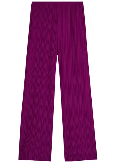 Forte Forte Forte_forte Plissé Crepe Trousers In Purple