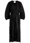 Forte Forte Forte_forte Plissé Satin Midi Dress In Black