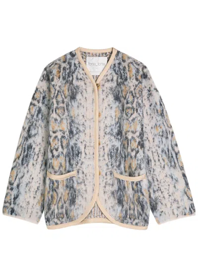 FORTE FORTE FORTE_FORTE PLUMES DE PYTHON JACQUARD BRUSHED-KNIT JACKET
