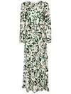 Forte Forte Abstract-print Maxi Dress In Green