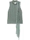 Forte Forte Geometric-print Top In Green