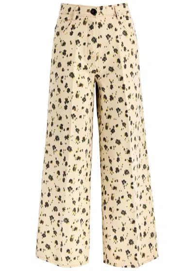 Forte Forte Leopard-print Palazzo Pants In Ivory