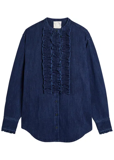 Forte Forte Forte_forte Ruffled Denim Shirt In Blue