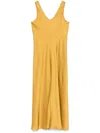 Forte Forte Flared Satin Maxi Dress In Yellow