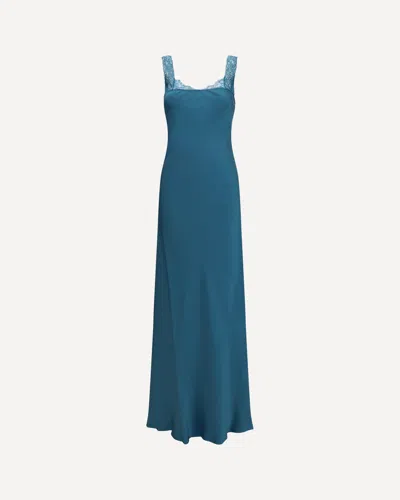 Forte Forte Lace-trim Slip Dress In Blue