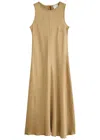 Shop Forte Forte Forte_forte Satin Midi Dress In Beige
