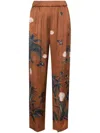 Forte Forte Graphic-print Straight Trousers In Brown