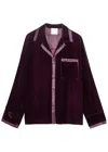 Forte Forte Forte_forte Satin-trim Velvet Shirt In Burgundy