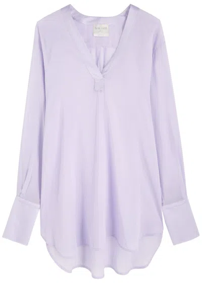 Forte Forte Forte_forte Semi-sheer Cotton-blend Voile Shirt In Purple