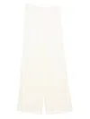 Forte Forte Shiny Anvers Satin High Waist Embroidered Pants In White