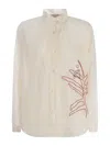 Forte Forte Motif Embroidered Buttoned Shirt In Animal Print