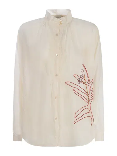 Forte Forte Motif Embroidered Buttoned Shirt In Animal Print
