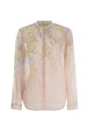 Forte Forte All-over Print Multicolor Shirt In Powder Pink
