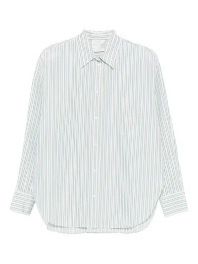 Forte Forte Silk-blend Striped Shirt In Blue