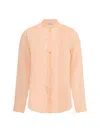 Forte Forte Sheer Silk Voile Mandarin Collar Blouse In Pink