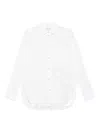 Forte Forte Long Sleeve Top With Curved Hem And Pocket In White