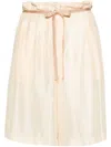 Forte Forte Wide-leg Silk Shorts In Beige