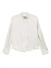 Forte Forte Silk Blend Long-sleeved Shirt With Tassel Detail In White