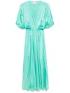 Forte Forte Silk Long Dress In Blue