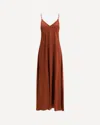 Forte Forte Spaghetti-strap Metallic-detail Dress In Orange