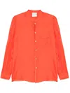 Forte Forte Habotai Orange Shirt With Mandarin Collar And Chest Pocket In Silk Woman In Red
