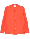 Forte Forte Habotai Orange Shirt With Mandarin Collar And Chest Pocket In Silk Woman In Red