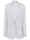 Forte Forte Women Silk Single-breasted Jacket In Gray