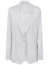 Forte Forte Women Silk Single-breasted Jacket In Gray