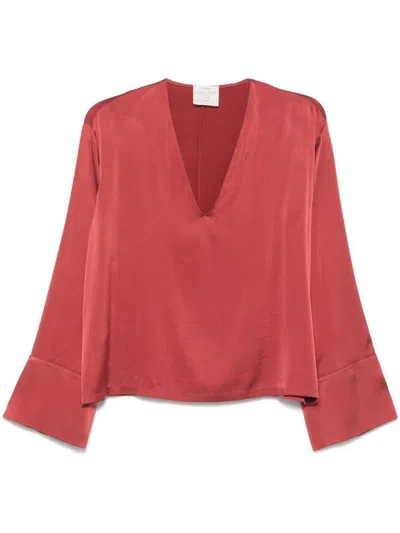 FORTE FORTE FORTE_FORTE SILK V-NECKED BLOUSE