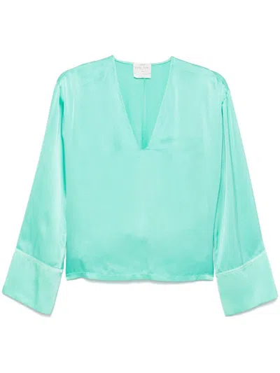 FORTE FORTE FORTE_FORTE SILK V-NECKED BLOUSE
