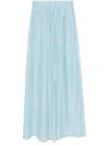 Forte Forte Women Silk Wide-leg Trousers In Blue