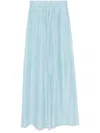 Forte Forte Women Silk Wide-leg Trousers In Clear Blue