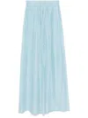 Forte Forte Women Silk Wide-leg Trousers In Clear Blue
