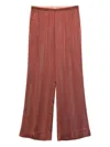 Forte Forte Silver Pinstripe Satin Regular Waist Pants In Brown