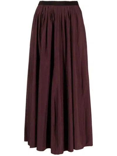 Forte Forte Forte_forte Pleated Taffeta Maxi Skirt In Chocolate