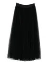 Forte Forte Midi A-line Skirt Sheer Overlay In Black