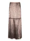 Forte Forte Metallic Pleated Skirt In Gray
