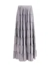 Forte Forte Draped Habotai Silk Skirt In Gray