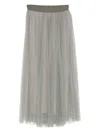 Forte Forte Midi A-line Tulle Pleated Skirt In Gray