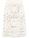 Forte Forte Cut-out Midi Skirt With Floral Pattern In Pink
